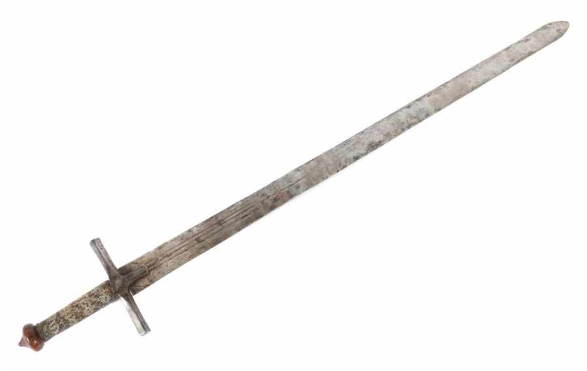 Schwert der TuaregNordafrika, Anfang 20. Jh., die Klinge beidseitig mit 3 eingeschnittenen Rinnen
