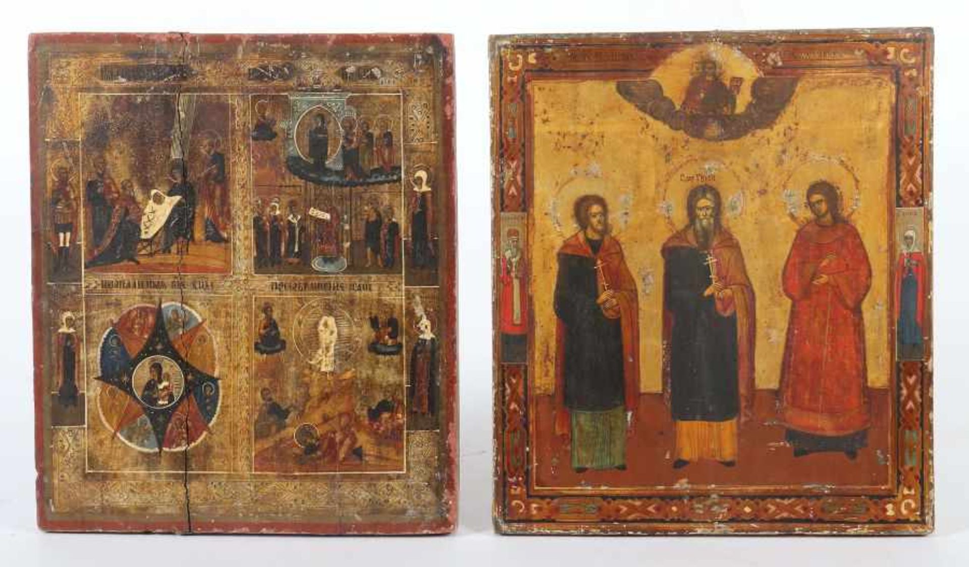 Vier IkonenRussland 19. Jh., variierende Darstellungen: "Monatsikone", "Drei Heilige"," - Bild 2 aus 3