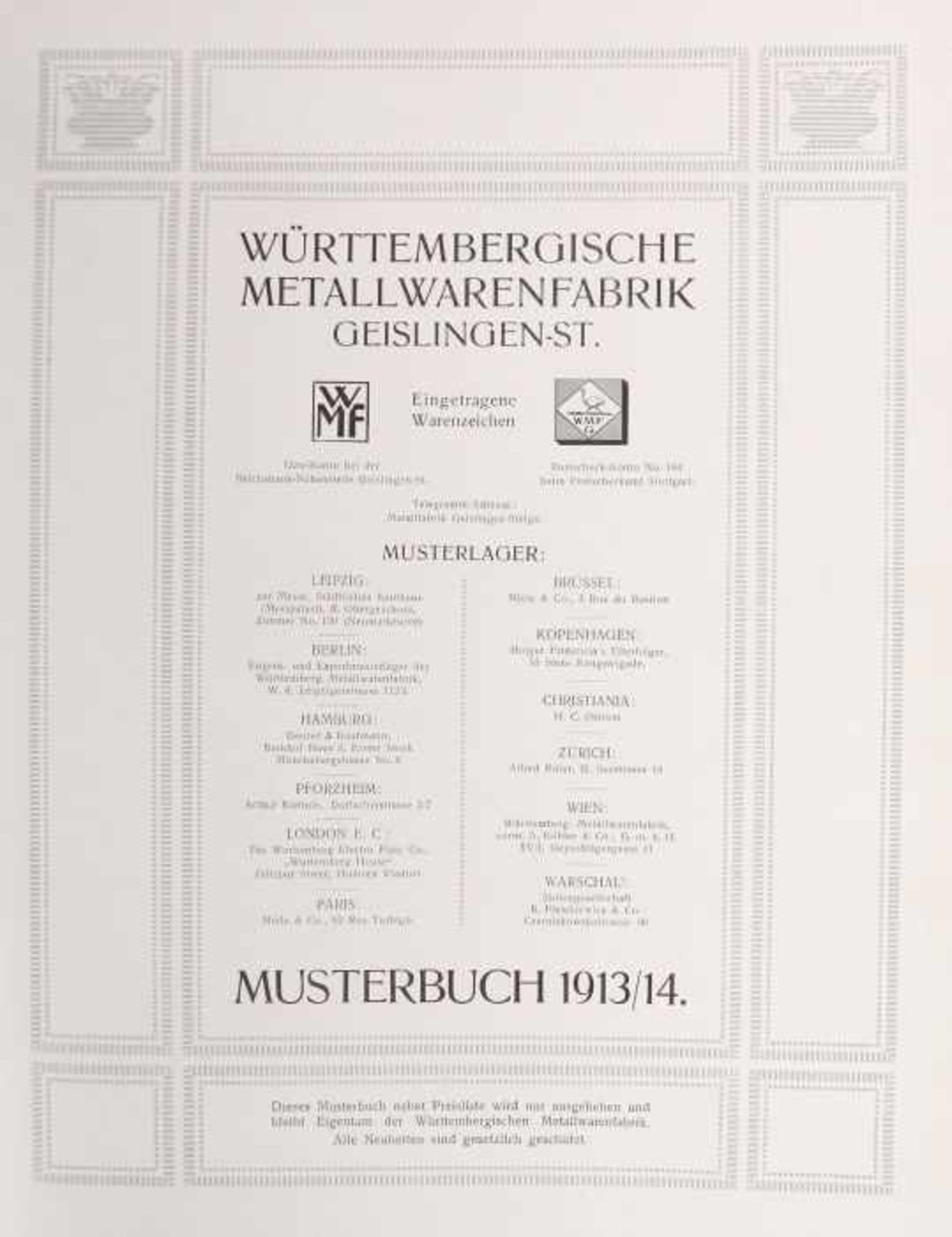 2 Bücher | WMFWürttembergische Metallwarenfabrik Geislingen-St. - Musterbuch 1913/14, mit zahlr. - Bild 2 aus 4