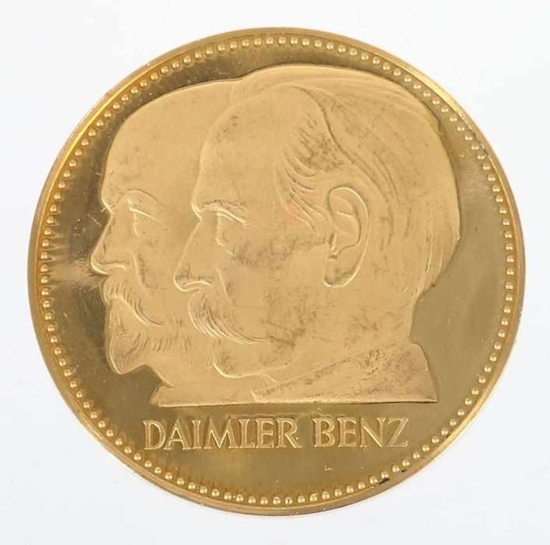 Goldmedaille Daimler BenzDeutschland, 1961, Gold 900, ca. 34,83 g, averse mit Portraits Gottlieb