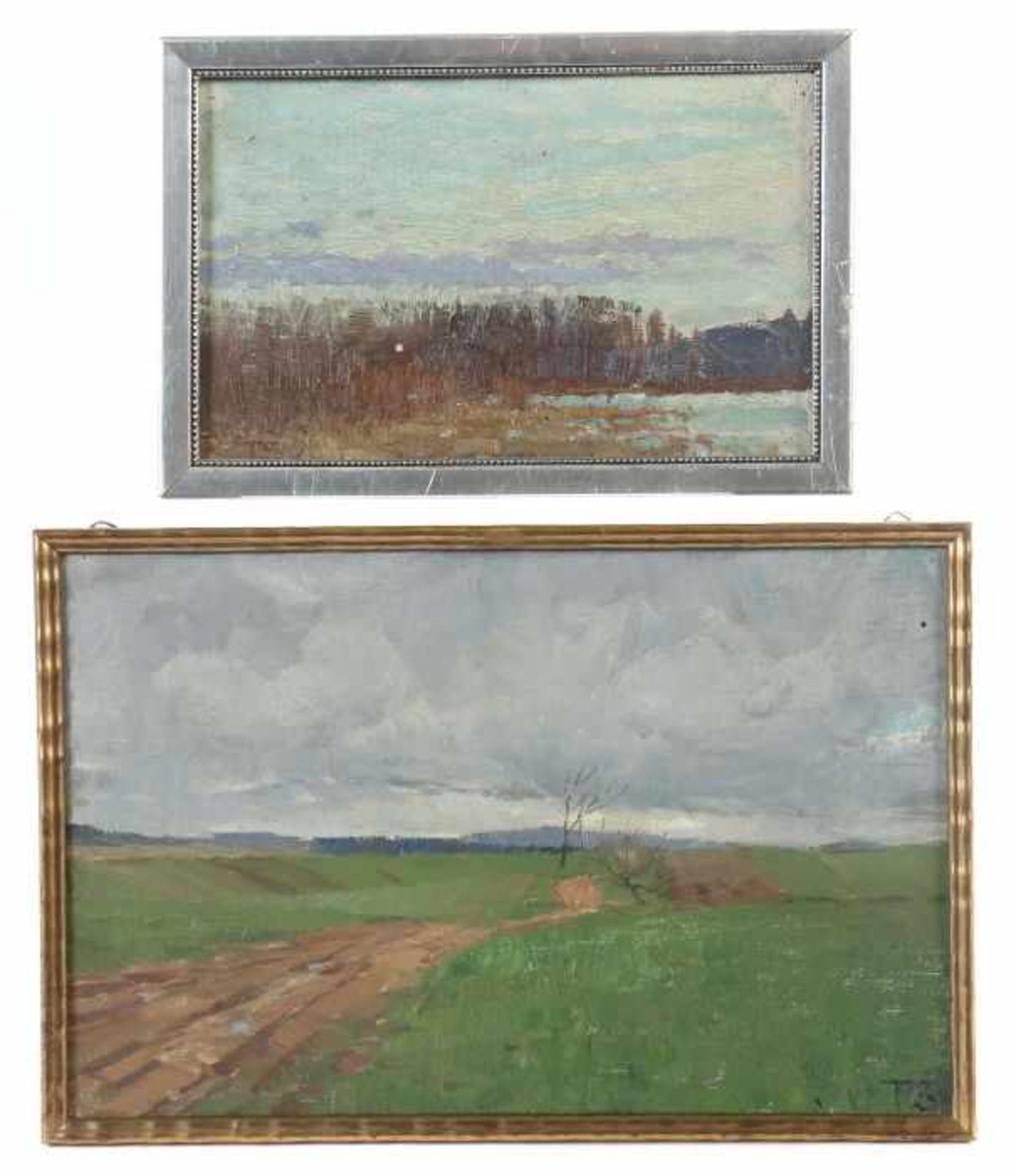 Schnitzer, TheodorStuttgart 1866 - 1939 ebenda, deutscher Maler. 2 Landschaften: "Herbstliches