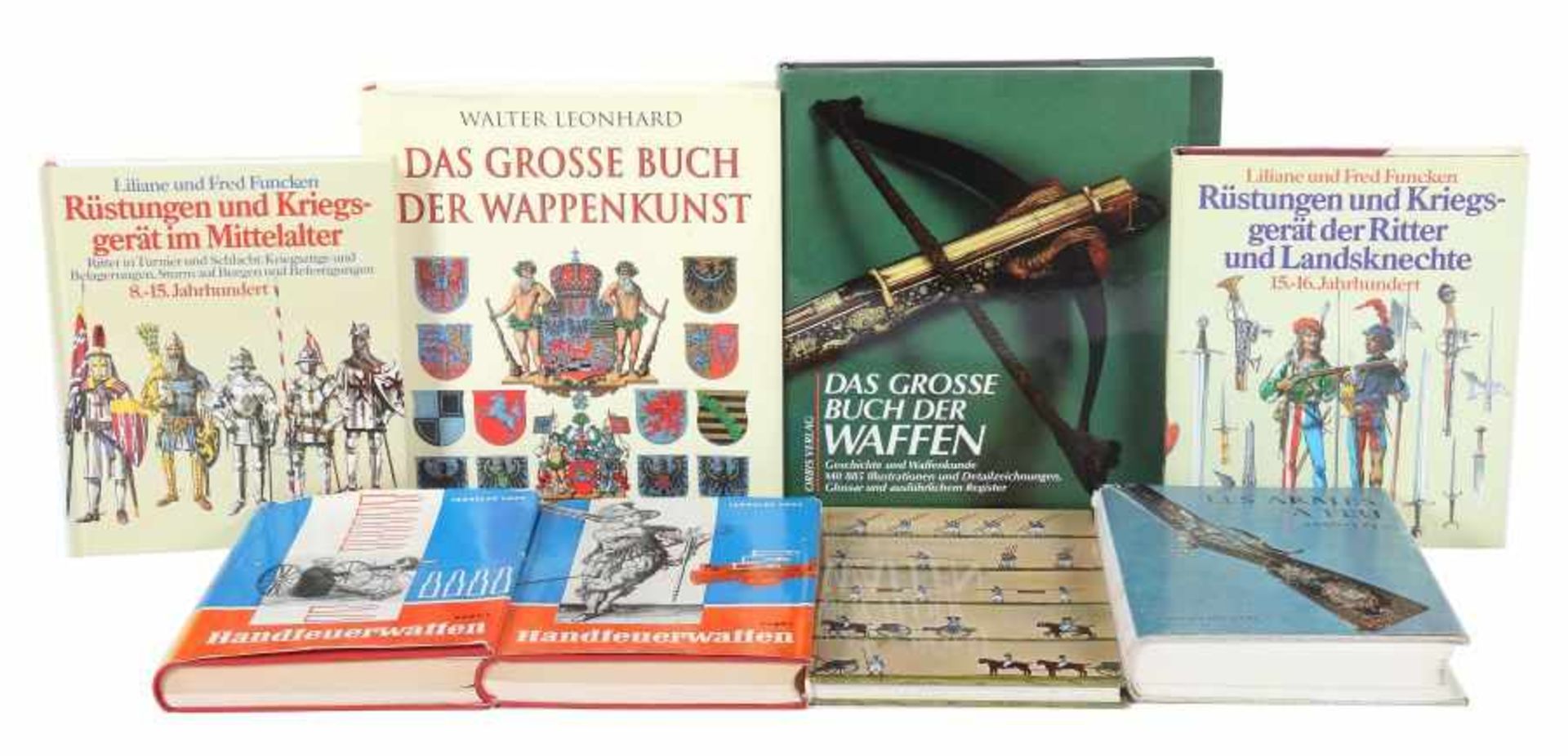 8 Waffen-Bücherbest. aus: Reid, Buch der Waffen, Orbis, 1991; Leonhard, Lugs, Handfeuerwaffen,