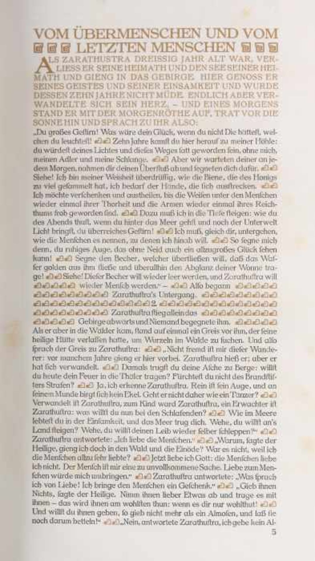 Nietzsche, FriedrichAlso sprach Zarathustra - Ein Buch für alle und keinen, Leipzig, Insel-Verlag, - Bild 6 aus 10