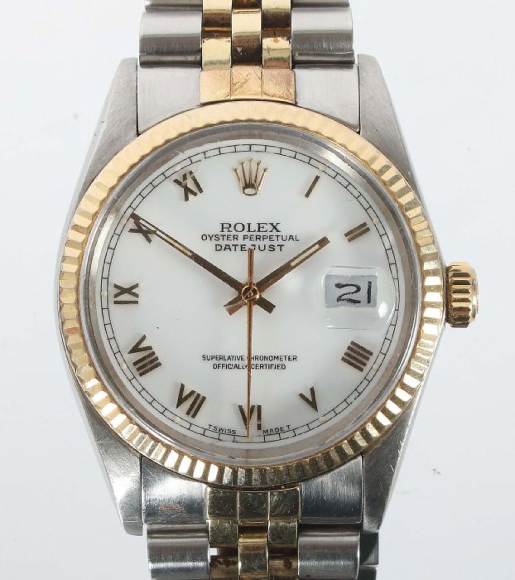 Herrenarmbanduhr "Rolex Datejust"1980er Jahre, Schweiz, Rolex Watch Co., Edelstahl/part.