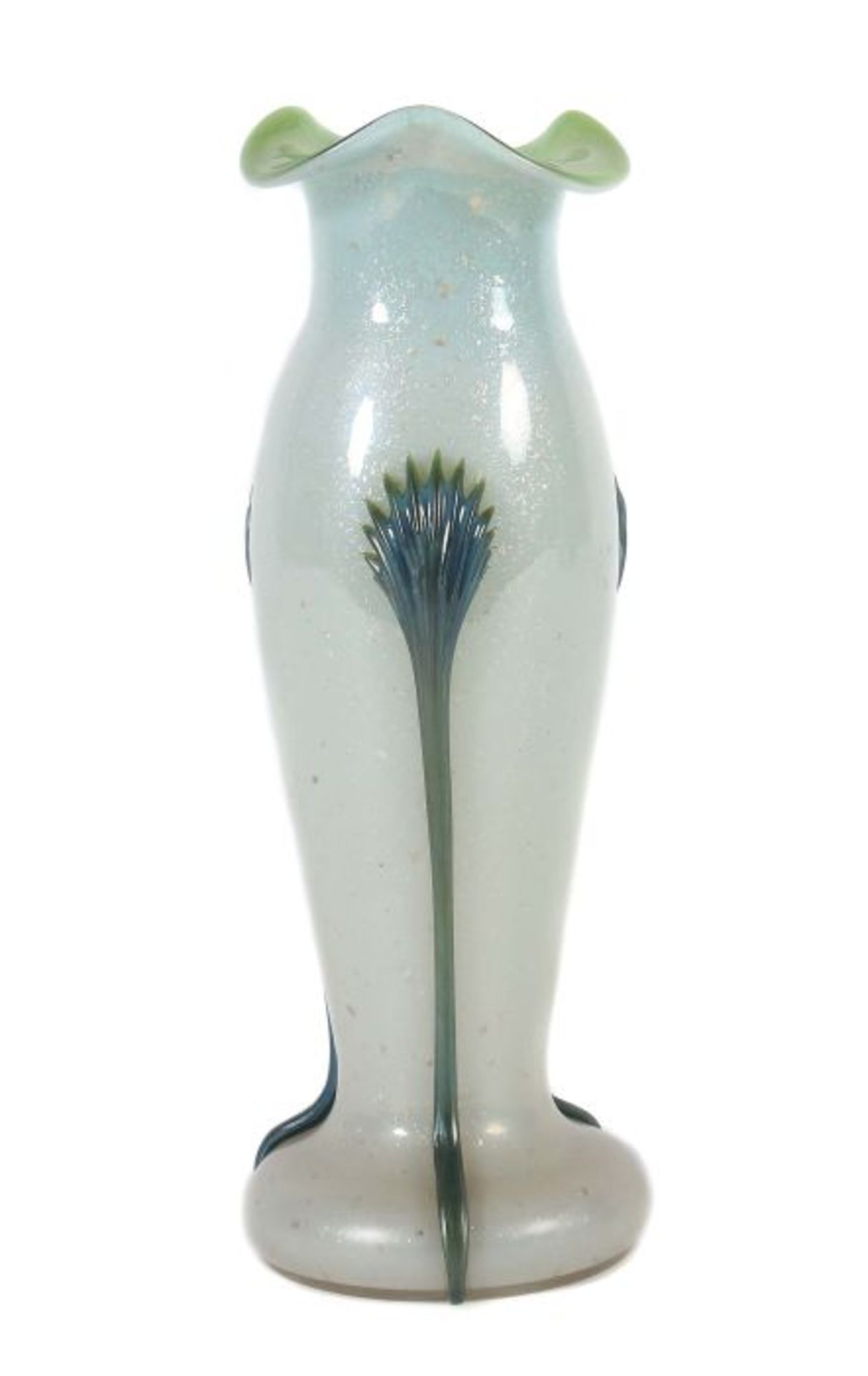 Vase mit MuscheldekorLötz Witwe, Klostermühle, um 1900/1910, farbloses Glas, mundgeblasen und frei