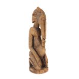 Große Kniende Figur der DogonMali, Holz, H: 64 cm.- - -25.00 % buyer's premium on the hammer