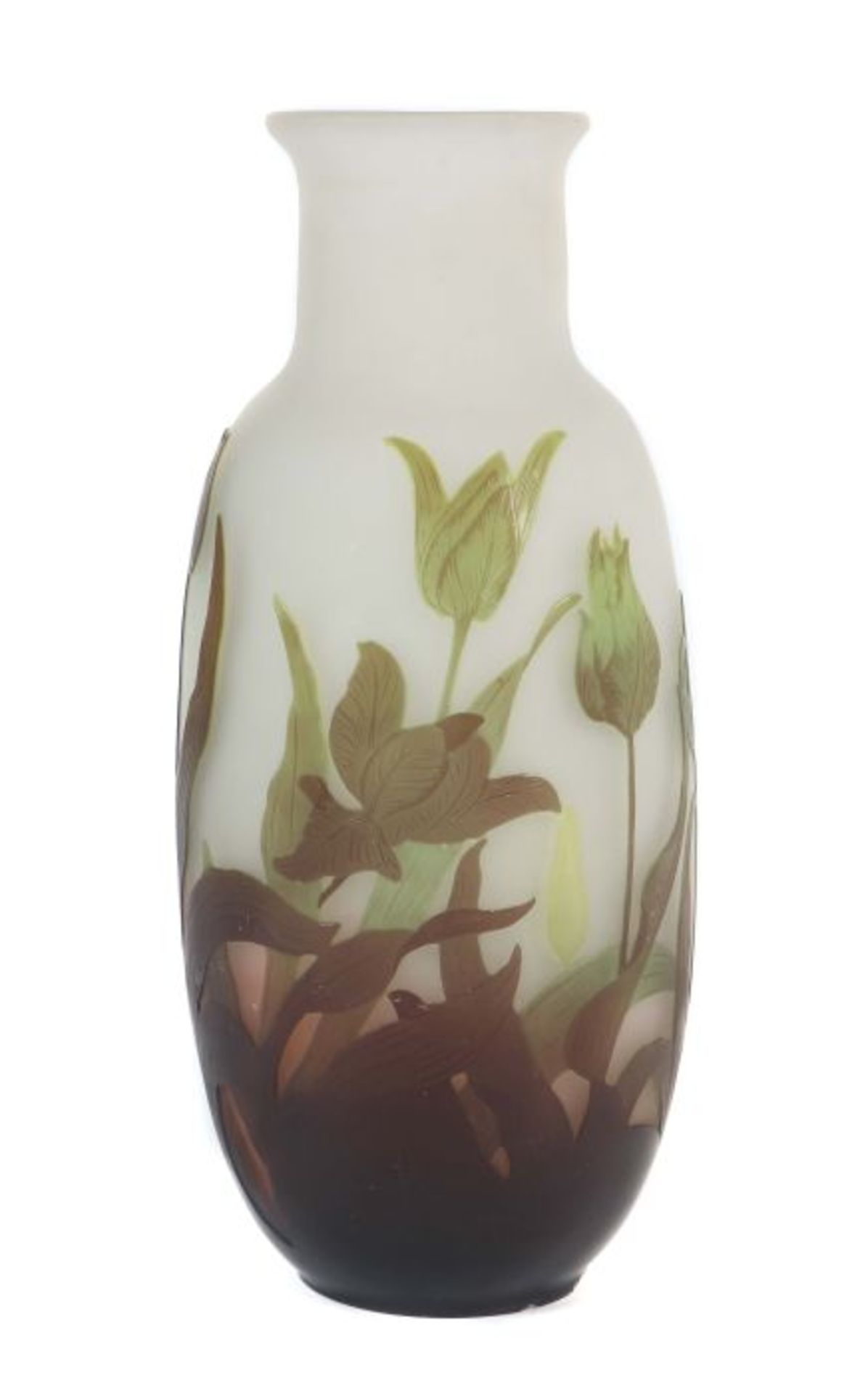 Vase "Tulipe"Émile Gallé, Nancy, 1920/25, Überfangglas, formgeblasen, geätzt und geschnitten,