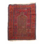 Gebetsteppich mit Amulett-MotivenOstananatolien, Yürük oder Kurde, Ende 19. Jh./um 1900, Wolle auf