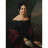 Portraitist des 19. Jh."Clara Schumann" (Leipzig 1819 - 1896 Frankfurt a.M.), Halbbildnis der