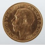 Sovereign-GoldmünzeGroßbritannien, 1911, Gold 917, ca. 7,99 g, averse mit Seitenprofil des George