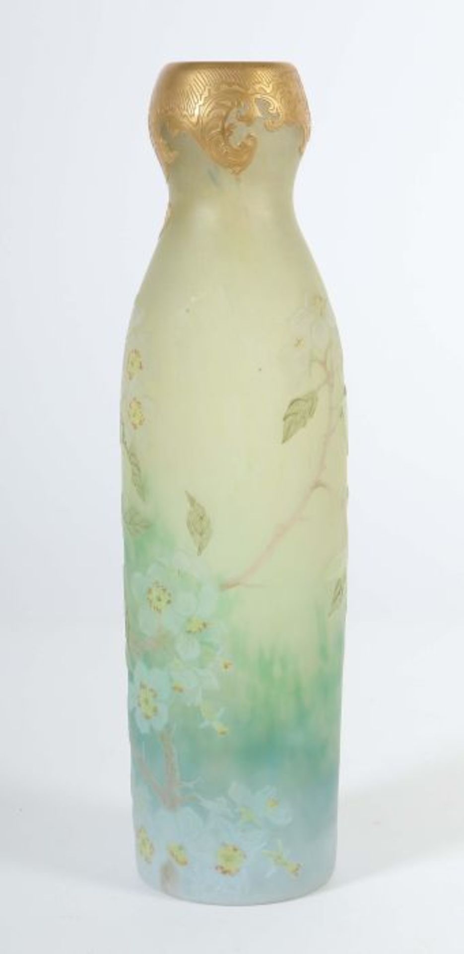 Vase mit KirschblütenLegras & Cie, Verreries de Saint-Denis, Frankreich, 1900 - 1914, farbloses - Bild 2 aus 4