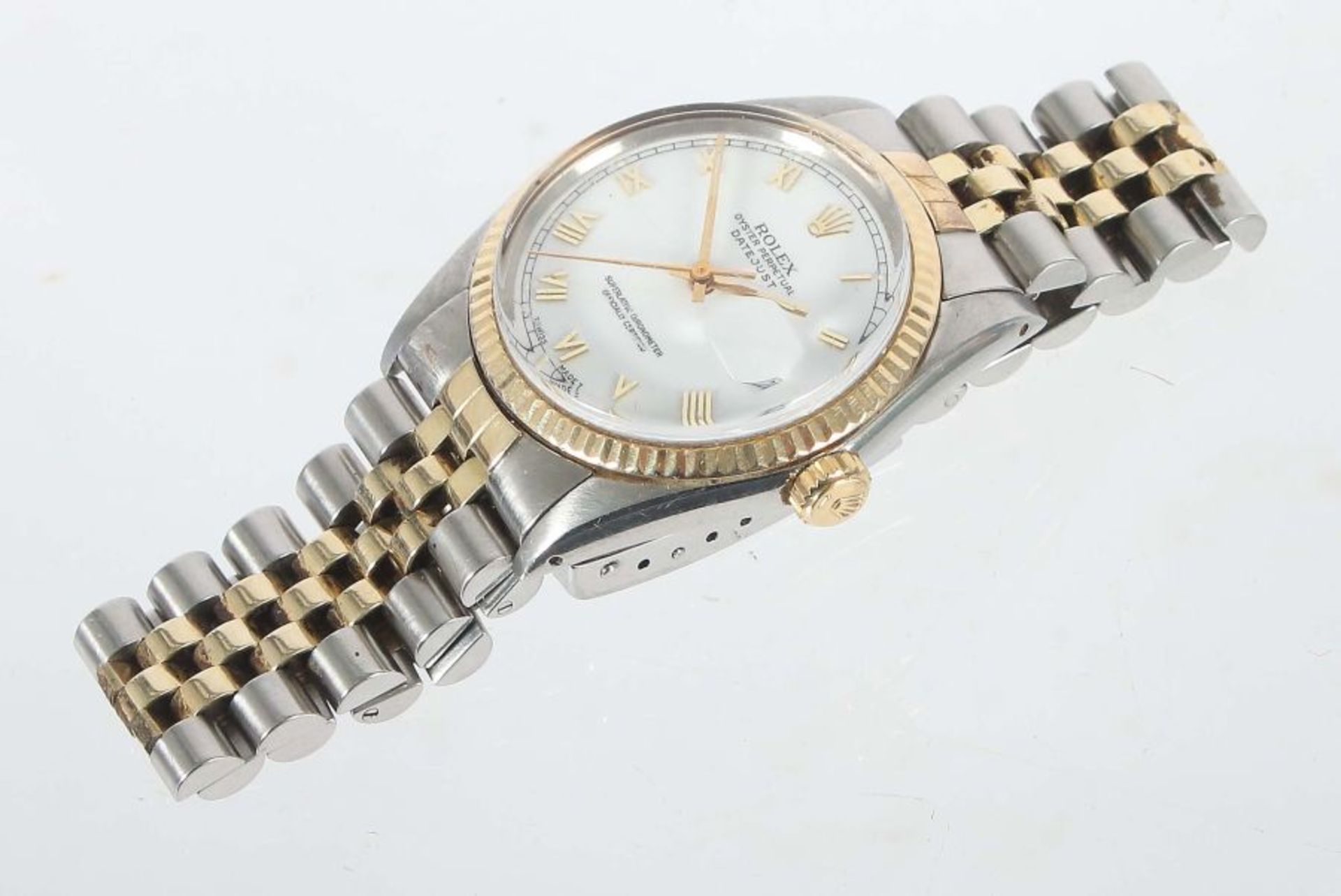 Herrenarmbanduhr "Rolex Datejust"1980er Jahre, Schweiz, Rolex Watch Co., Edelstahl/part. - Bild 2 aus 3