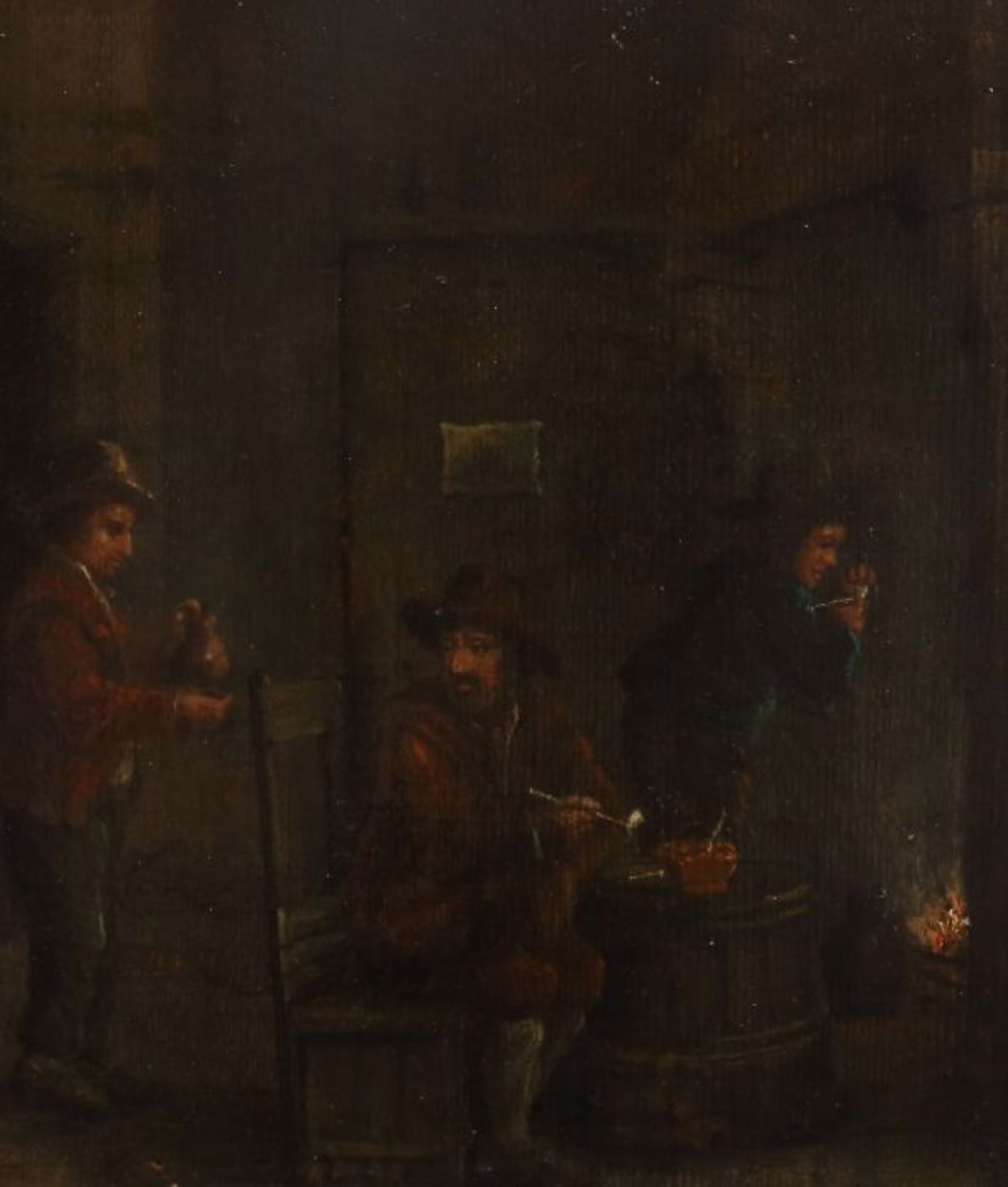 Niederländischer Maler des 18./19. Jh."Interieur", Genreszene mit drei Männern in einer Stube,