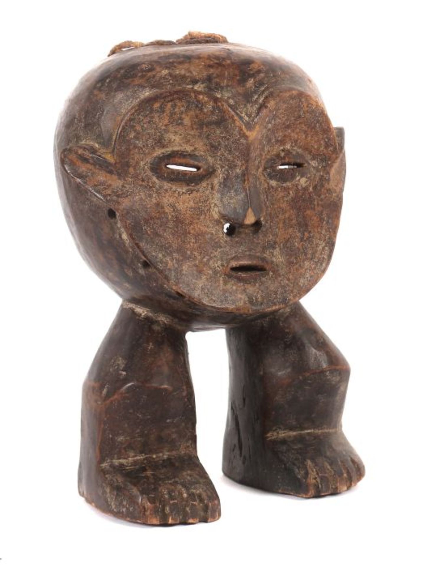 Kopffigur der LegaDR Kongo, Holz, geschwärzt, H: 24 cm.- - -25.00 % buyer's premium on the hammer