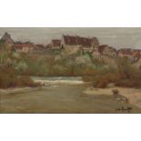 Luntz, AdolfWien 1875 - 1924 Karlsruhe, deutscher Maler. "Frühling am Neckar", Blick auf eine