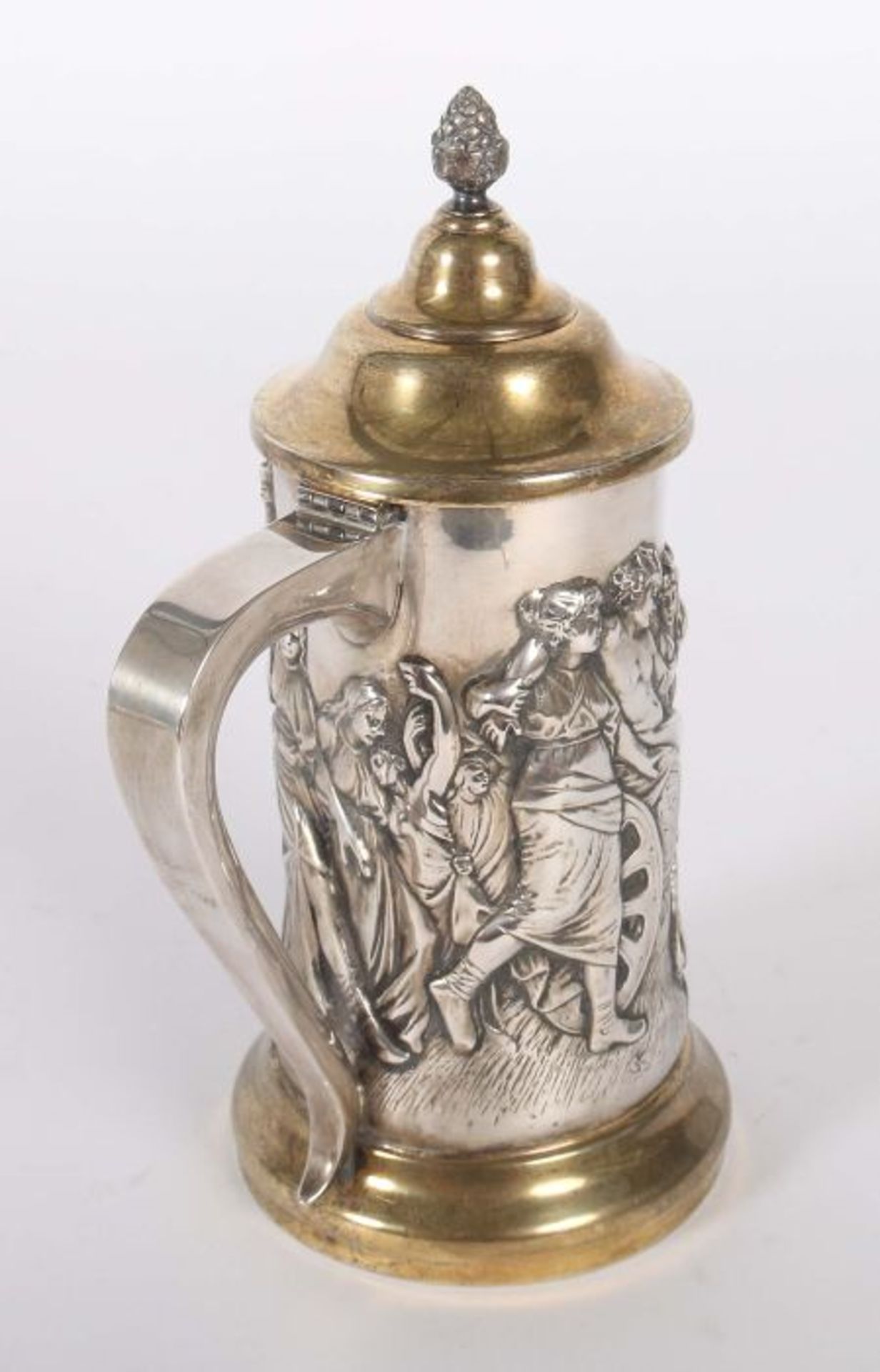 Historismus-DeckelhumpenAnfang 20. Jh., Silber 800, ca. 631 g, runder sich leicht verjüngender - Bild 4 aus 6
