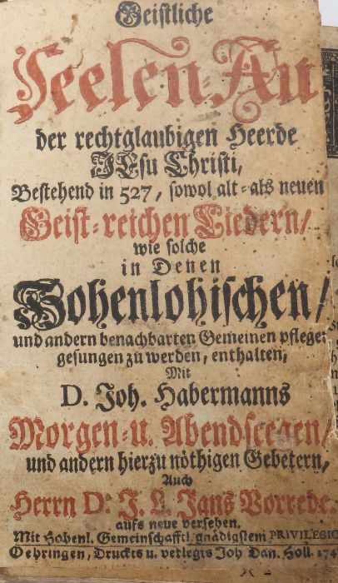 Geistliche Seelen-Auder rechtglaubigen Heerde Jesu Christi, Bestehend in 527, sowol alt- als - Bild 2 aus 3