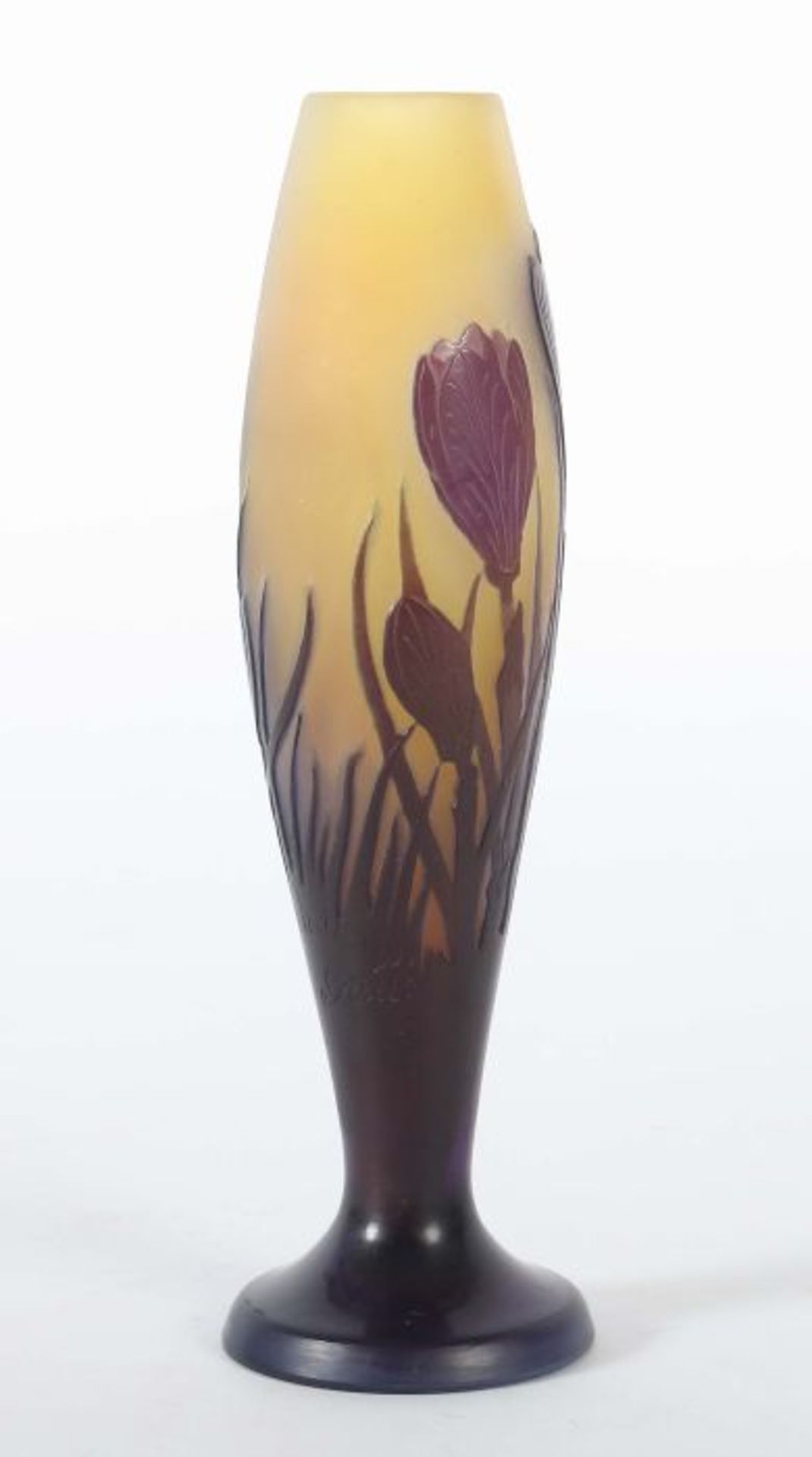 Vase "Crocus"Émile Gallé, Nancy, 1906-14, formgeblasenes Überfangglas, farblos, - Bild 2 aus 4