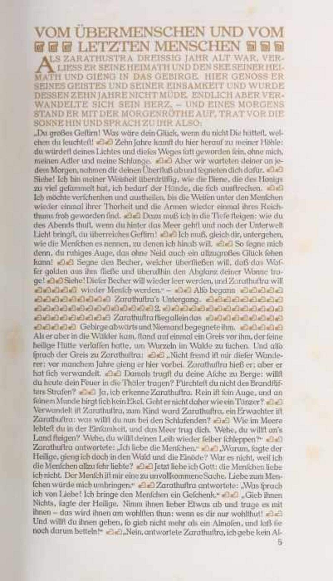 Nietzsche, FriedrichAlso sprach Zarathustra - Ein Buch für alle und keinen, Leipzig, Insel-Verlag, - Bild 10 aus 10