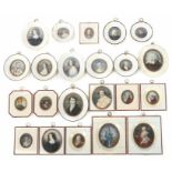 Konvolut Miniaturen1. Hälfte 20. Jh., 22 Bildnisse verschiedener Persönlichkeiten sowie bekannter