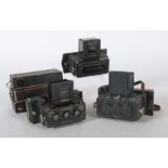 3 Stereokameras"Heidoscop", Franke & Heidecke, Braunschweig, um 1930, für Platten im Format 60x130