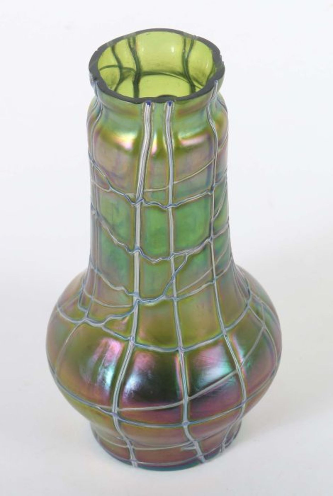 VaseGebr. Pallme-König & Habel, Kosten bei Teplitz, 1900-1905, grünes Glas, formgeblasen, - Bild 3 aus 3