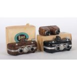 2 "Tri-Vision"-Stereokameras mit BetrachterKeys Stereo Products für Haneel, USA, um 1950, Format