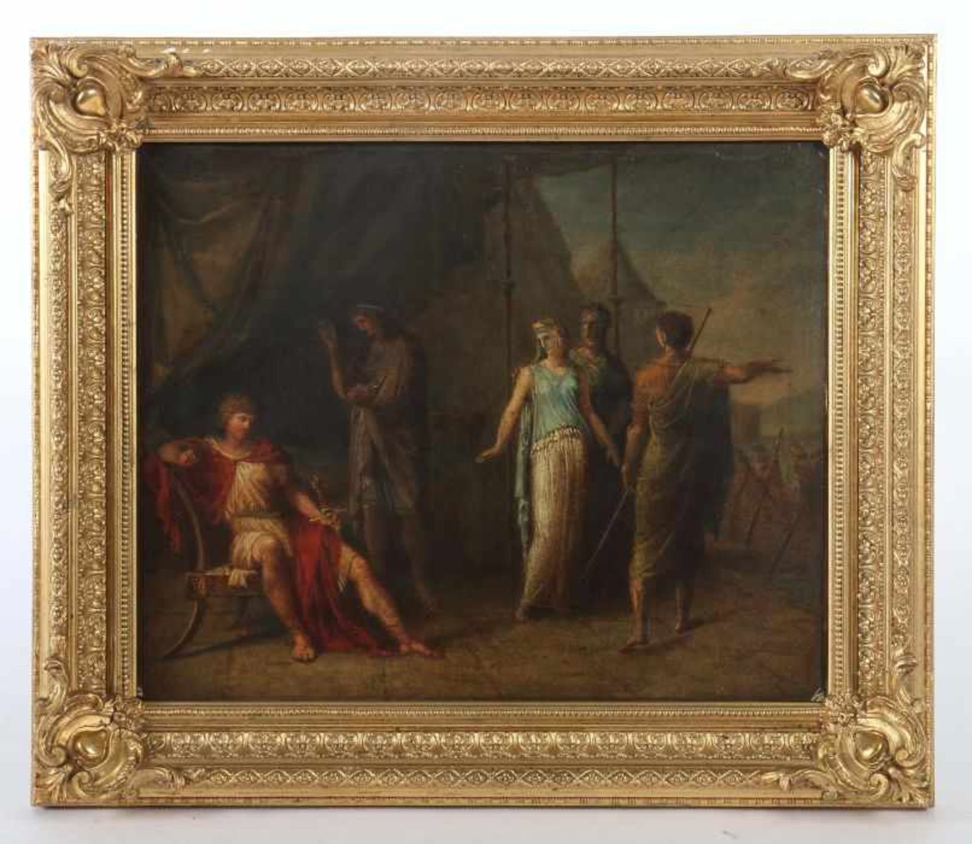 Maler des 18. Jh."Achilleus und Briseis", Darstellung der mythologischen Szene, Achilleus vor dem - Bild 2 aus 3