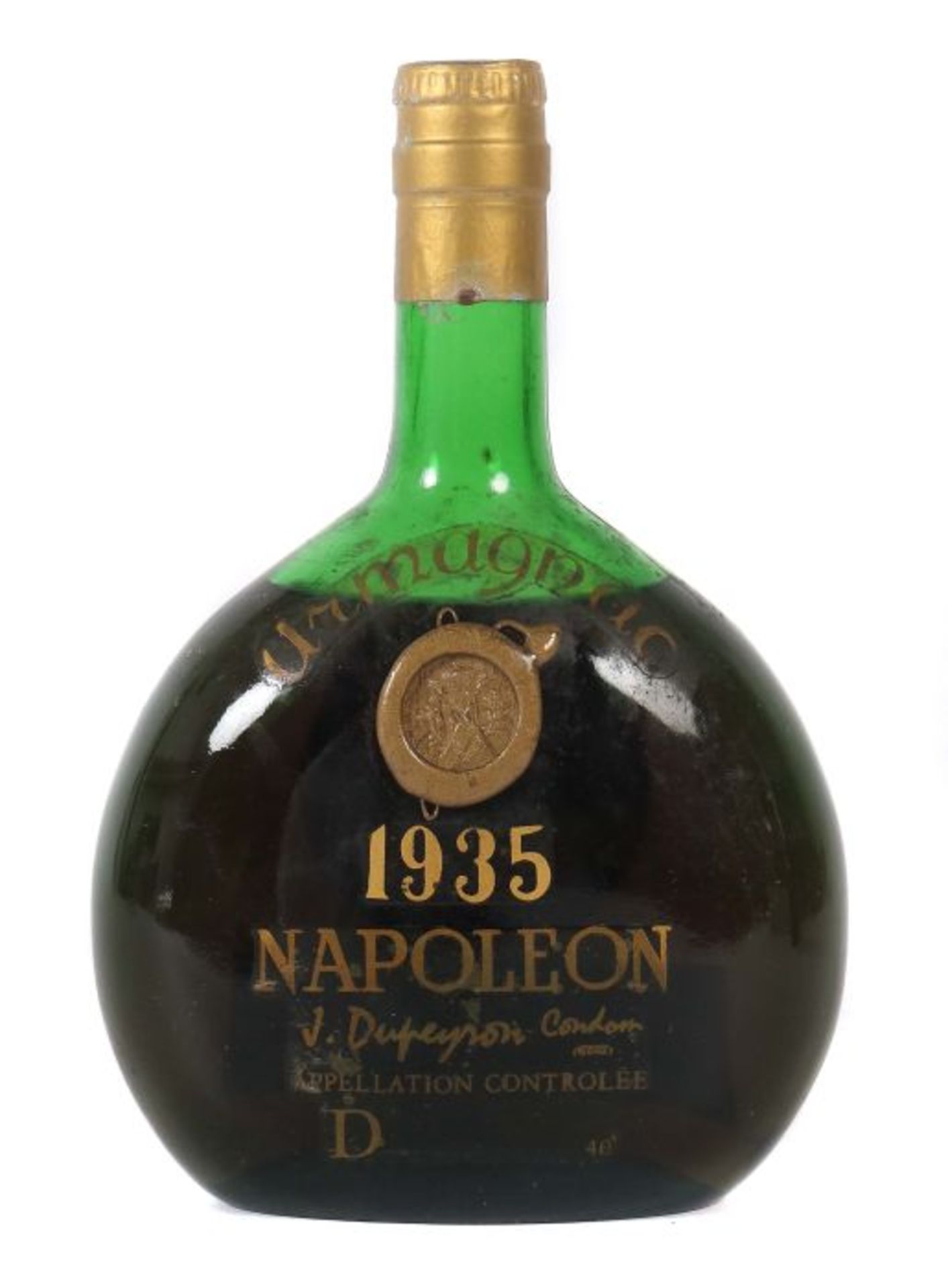 ArmagnacNapoleon, J. Dupeyron Condom (Gers), Flasche in Bocksbeutelform, 40% vol., 0,7 l.- - -25.