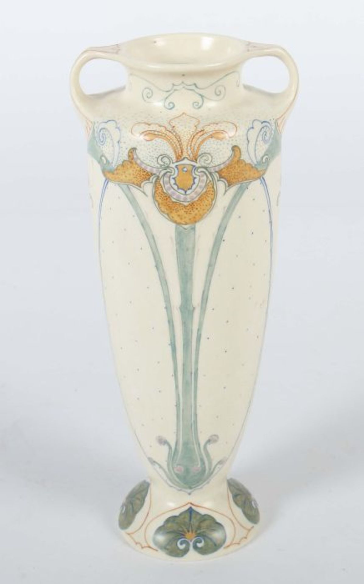 Jugendstil-Vase nach Klaas VetArnhemsche Steingut- und Fayencefabrik, um 1915, Steingut, - Bild 2 aus 4