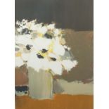 Doutreleau, Pierregeb. 1938 in Arles, Maler und Grafiker. "Fleurs blanches", Blumenbouquet vor