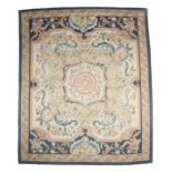 Salonteppich im Aubusson-Stil2. Hälfte 20. Jh., Wolle auf Baumwolle flachgewebter Teppich, Musterung