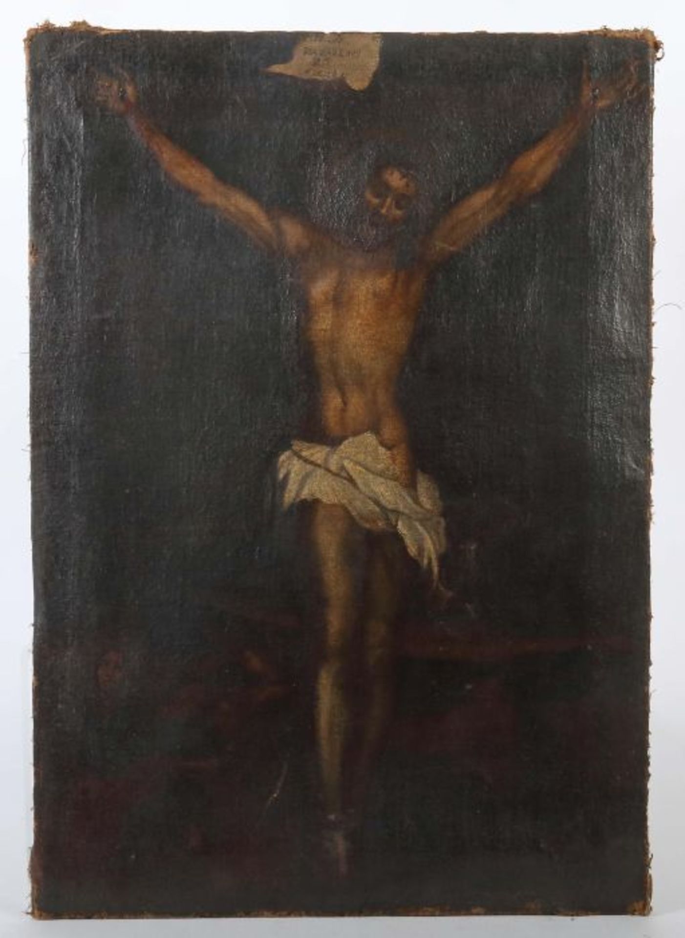 Kirchenmaler des 17./18. Jh."Jesus am Kreuz", zentrale Darstellung des Gekreuzigten vor - Bild 2 aus 4