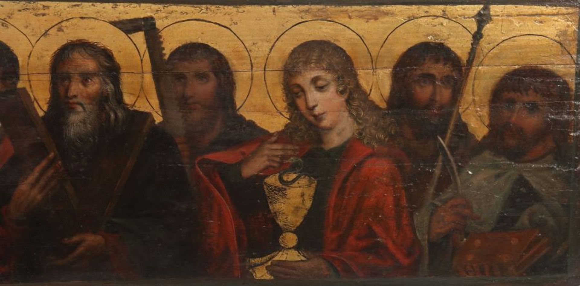 Kirchenmaler des 18. Jh."Jesus und die Aposteln", im Zentrum Jesus als Weltenherrscher, rechts und - Bild 4 aus 5