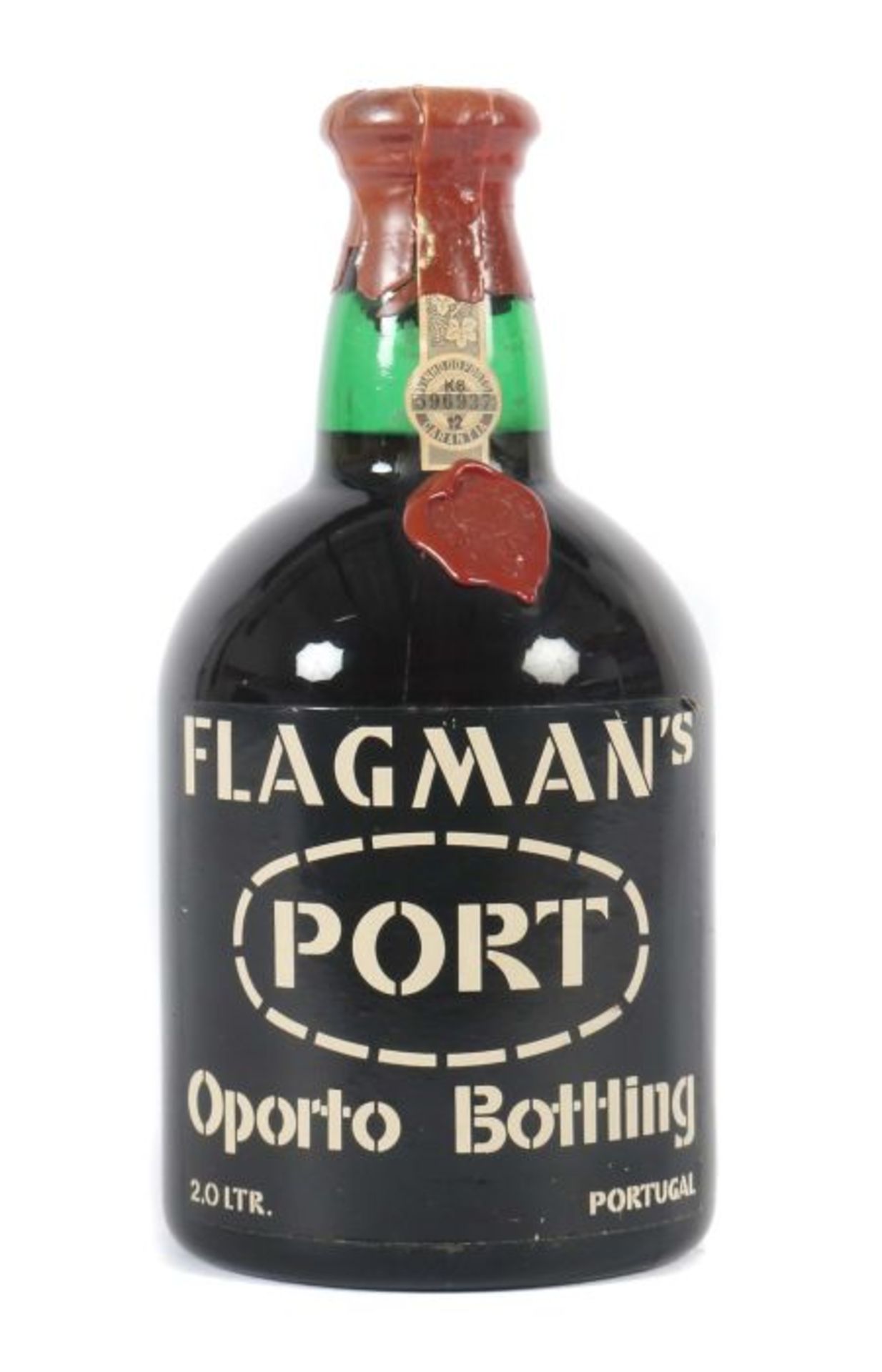 Flagman's PortOporto Bottling, Portugal, rich tawny port, 19% vol., 2 l. Etikett m. kl. Eselohr,