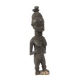 Weibliche Standfigur der MendeSierra Leone, Holz, geschwärzt, H: 55 cm.- - -25.00 % buyer's