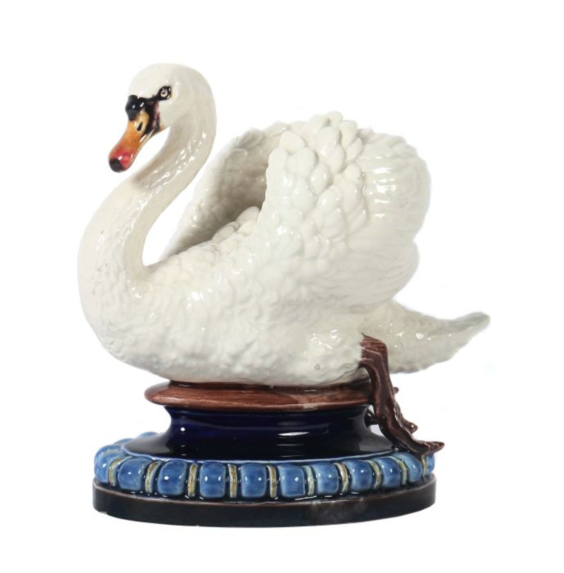 Tierfigurine "Schwan"Hugo Lonitz & Co., Neuhaldensleben, um 1880-1910, beiger Scherben,