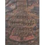 Thangka der Gelungpa-SchuleTibet, wohl um 1900, Gouache/Leinen, Darstellung einer Gemeinde von