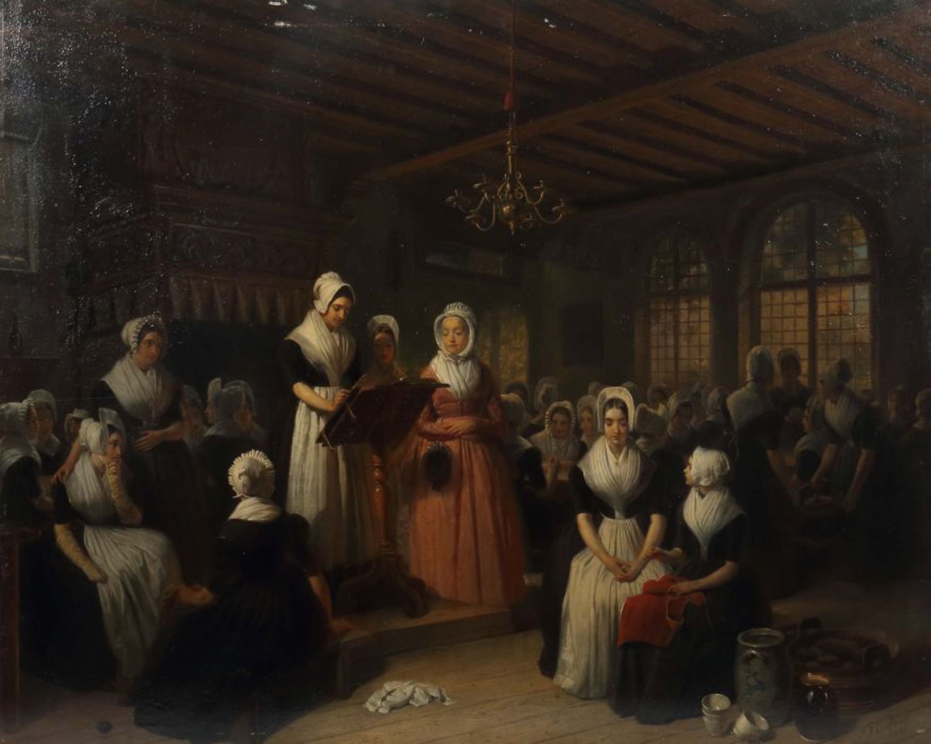 Eeckhout, Jakob JosefAntwerpen 1793 - 1861 Paris, belgischer Maler und Lithograf. "Bibelstunde