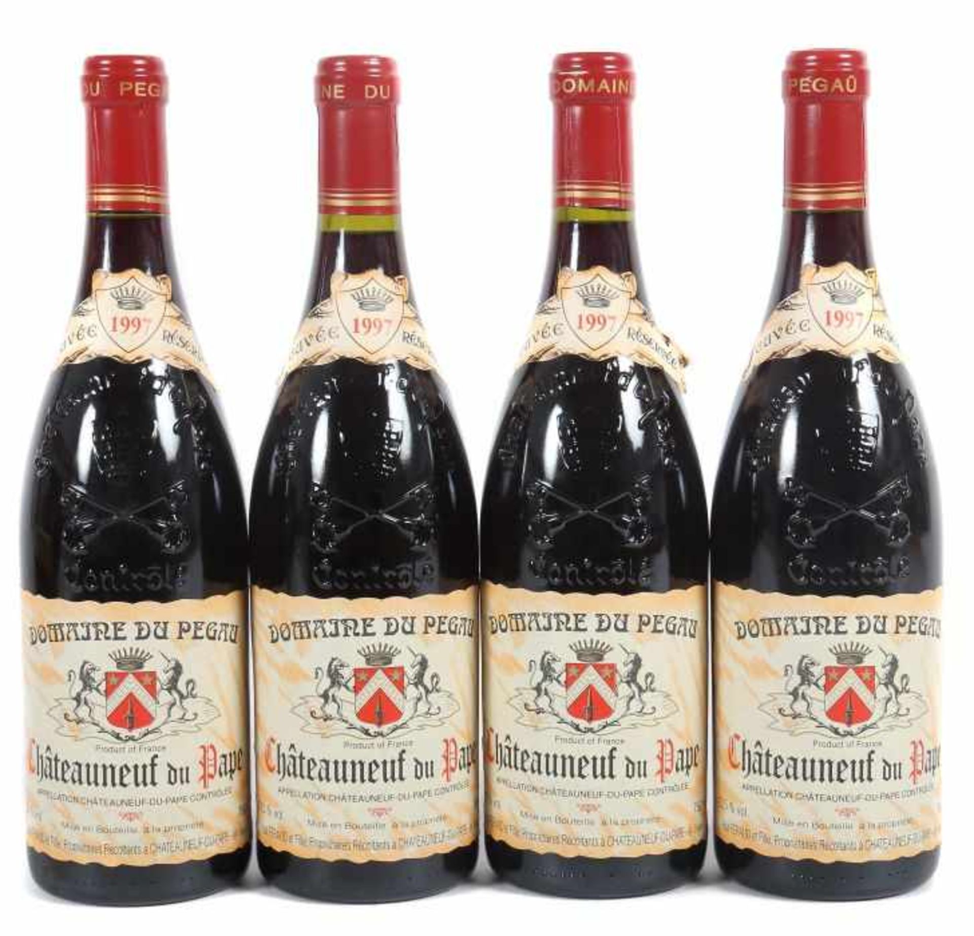 4 Flaschen Châteauneuf du PapeDomaine du Pegau, Cuvée Réservée, Paul Féraud et Fille, 1997er JG,