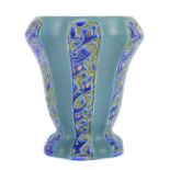 Art-Nouveau-TischvaseJulius Dressler, Biela bei Bodenbach/Böhmen, um 1915, beiger Scherben, in Blau-