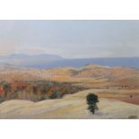 Lucchesi, Mario1919 - 1977. "Maremma D'Estate", 1982, Blick auf eine sumpfige Küstenlandschaft im