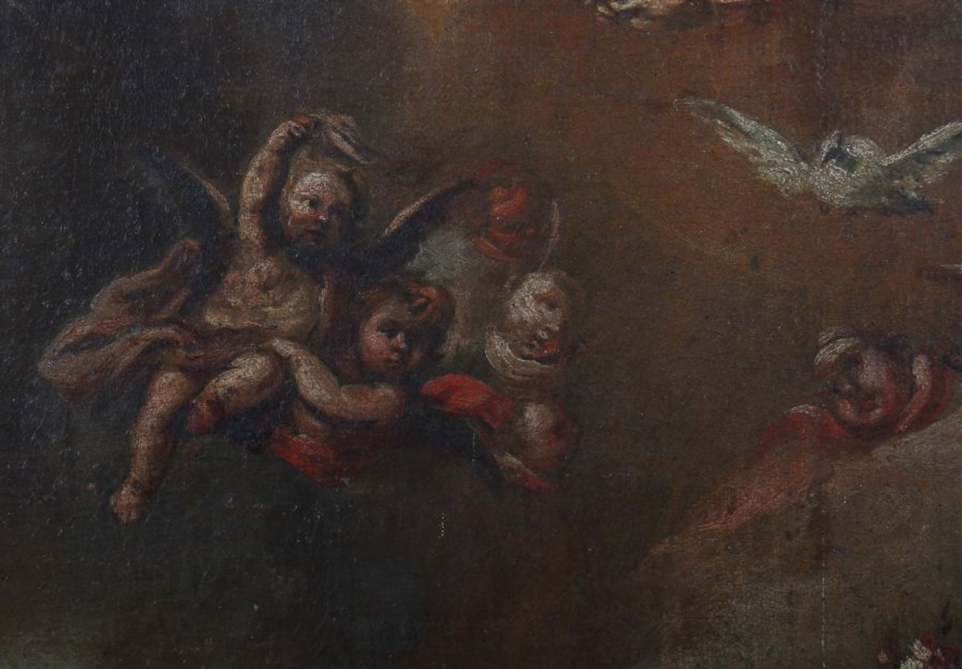 Kirchenmaler des 18./19. Jh."Mariä Verkündung", Interieurszene mit Darstellung des Erzengels - Bild 4 aus 7