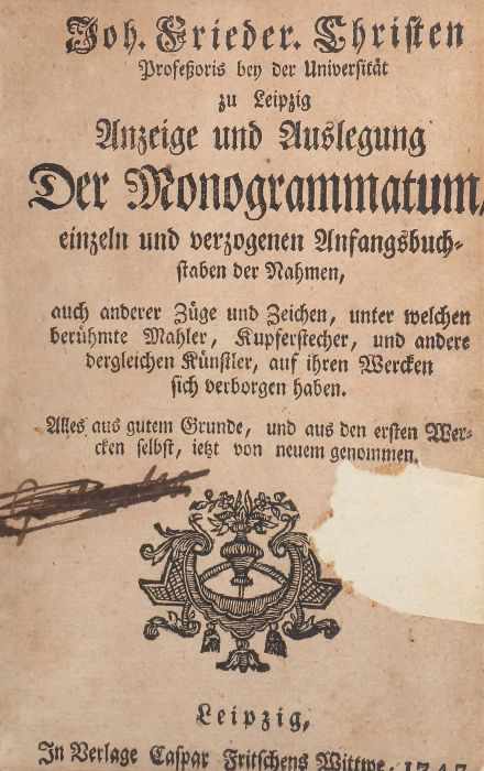 Christen, Joh. Frieder.Anzeige und Auslegung Der Monogrammatum, einzeln und verzogenen - Image 3 of 4