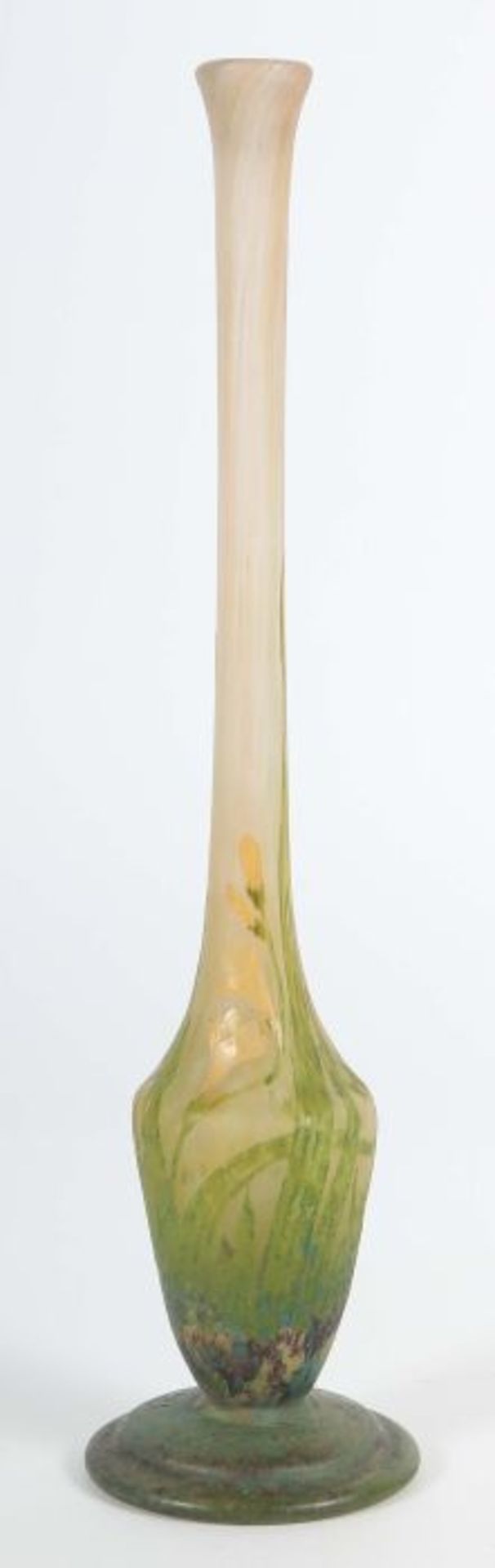 Vase "Freesias"Daum Frères & Cie, Verreries de Nancy, um 1910, farbloses Glas, mundgeblasen, - Bild 4 aus 4