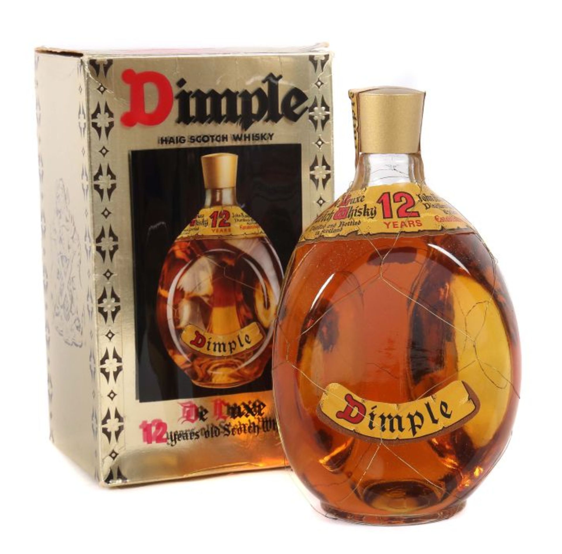 DimpleWhisky, John Haig & Co. Ltd., De Luxe Scotch Whisky, 12 years, 1970/80er Jahre, 43% vol.,0,7