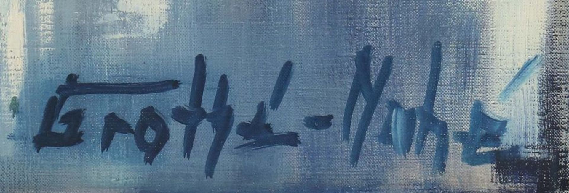 Grothé-MahéMaler des 20./21 Jh.. "Damenbildnis in Blau", stilisiertes Halbportrait einer - Bild 3 aus 4