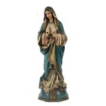Bildhauer des 19./20. Jh.wohl Spanien, ''Maria Immaculata'', Holz geschnitzt, polychrom gefasst,