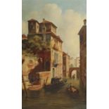 Maler des 19./20. Jh."Venedig", Sicht auf einen Kanal in der italienischen Lagunenstadt, mit