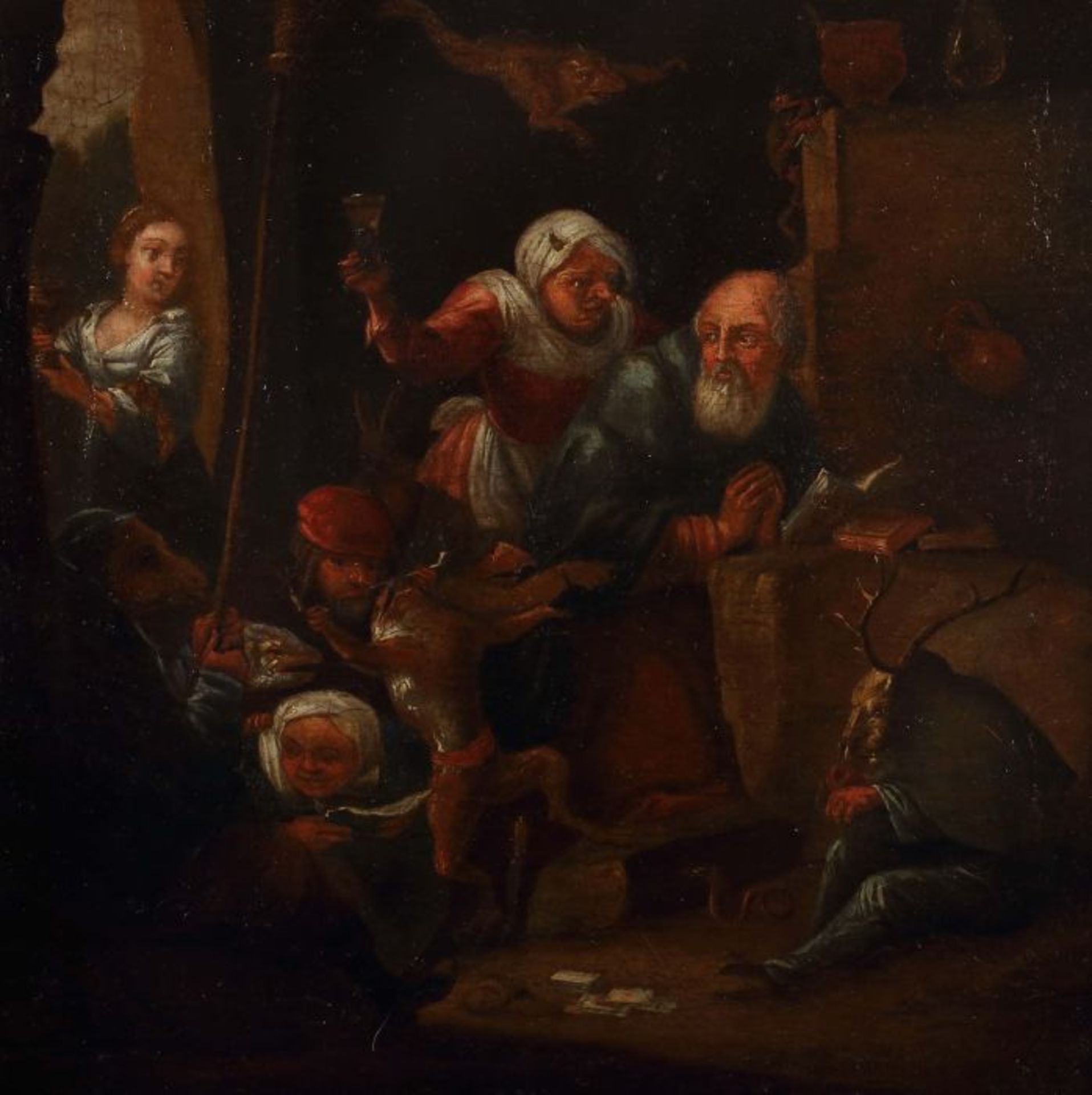 Flämischer Maler des 16./17. Jh"Versuchung des heiligen Antonius", mystische Szene mit dem - Bild 3 aus 4